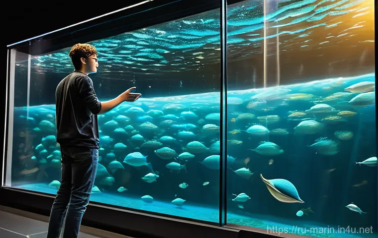 해양학 교재 추천 - **Prompt:** "A curious teenager, around 16 years old, with bright, inquisitive eyes, stands in a mod...