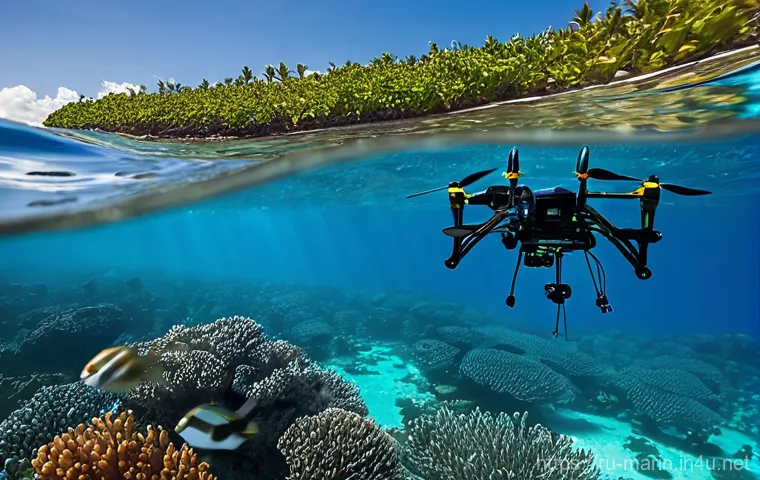 해양학 교재 추천 - **Prompt:** "An ethereal and awe-inspiring deep-sea environment, bathed in gradients of dark blue an...