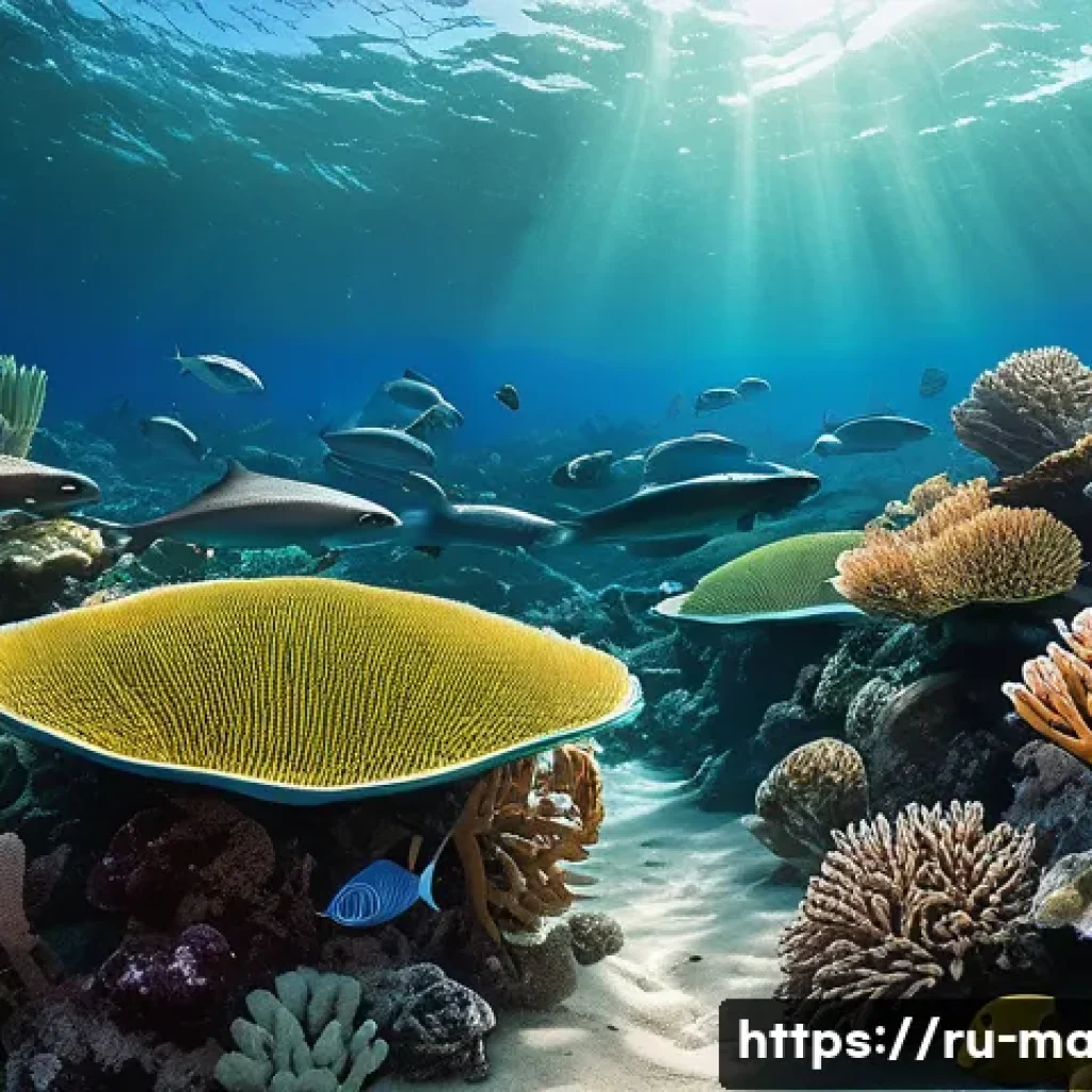 해양 기후 변화와 영향 - A detailed underwater scene showing a diverse marine ecosystem in the Baltic Sea with various fish s...