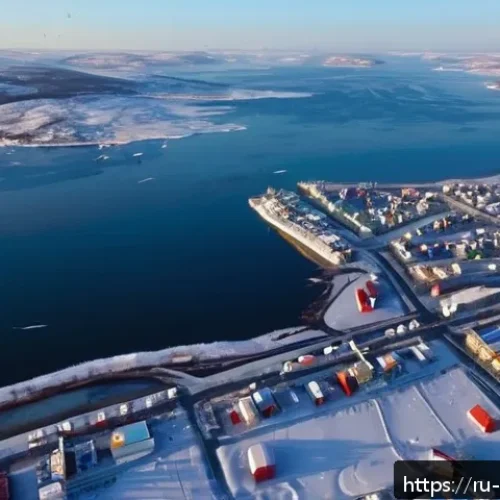 Home 31 해양 물리학 - A detailed aerial view of the Murmansk region in northwest Russia during early winter, showcasing th...