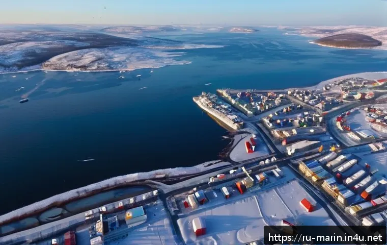 해양 물리학 - A detailed aerial view of the Murmansk region in northwest Russia during early winter, showcasing th...